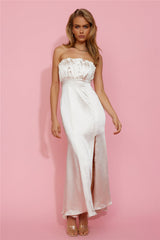 Own The Dance Satin Midi Dress Champagne