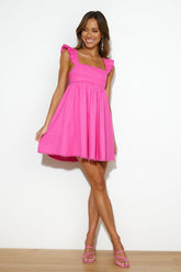 Ready For Brunch Mini Dress Hot Pink