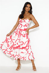 Desires Of You Strapless Midi Dress Pink