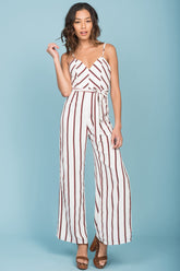 Kallie Striped Jumpsuit White
