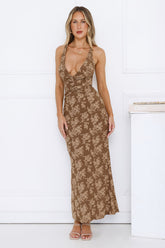 Remind Me Later Maxi Dress Brown