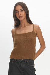 Jorie Knit Cami Top Brown