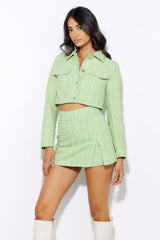 Classic Tweed Skort Green