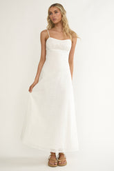 Naysha Eyelet Embroidery Maxi Dress