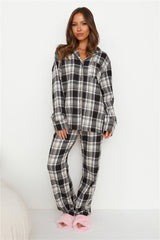 Dreamland Flannelette Long Sleeve Pyjama Top Unisex Grey Check