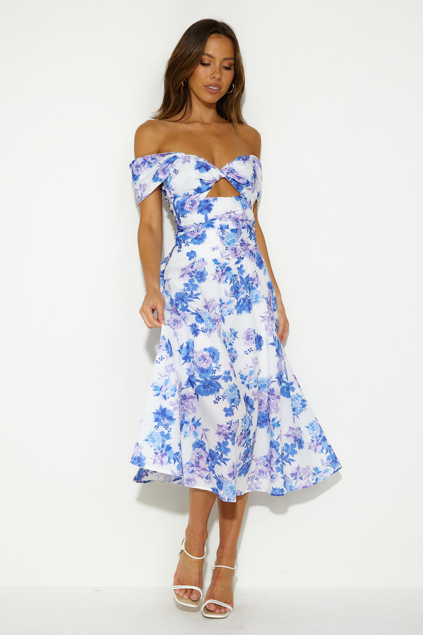 Soft Memory Midi Dress Blue
