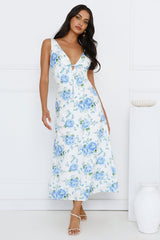 Luxe Dreamscape Midi Dress Blue